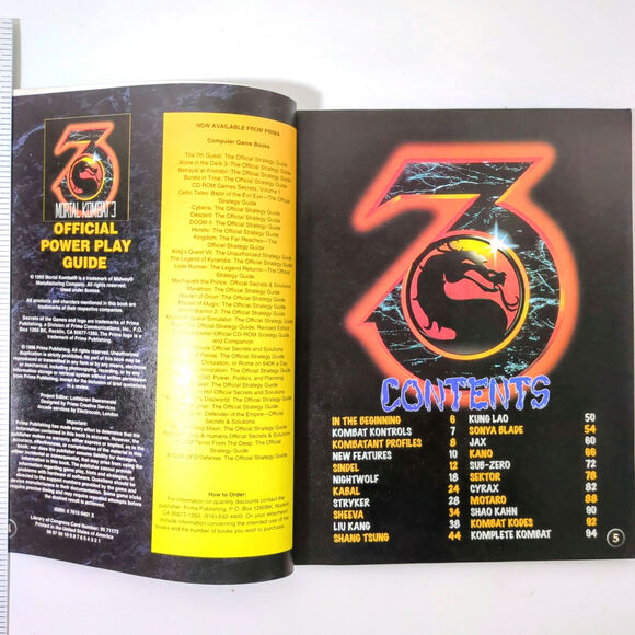 Mortal Kombat 3 Official Power Play Guide Prima Strategy Book VTG MK3 Paperback - Picture 3 of 4